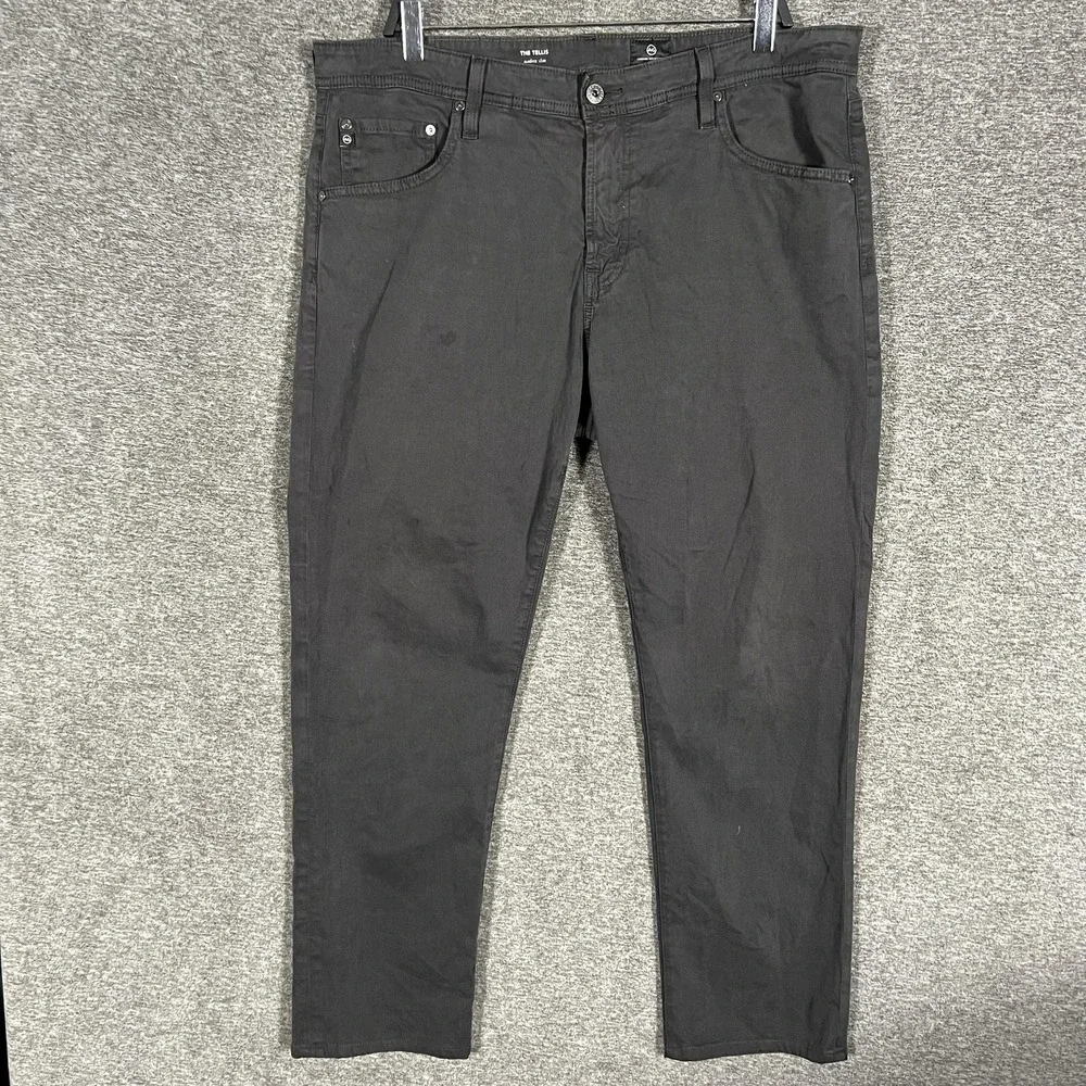 AG Adriano Goldschmied The Tellis Pants Mens 38x34 Gray Modern Slim Stretch